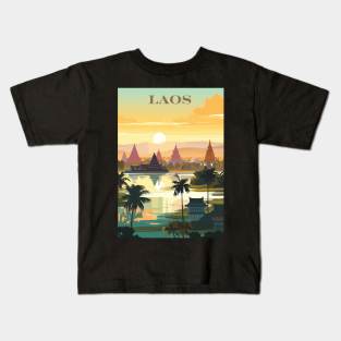 Laos, Travel Print, Travel Wall Art, Home Décor, Gift Art Kids T-Shirt